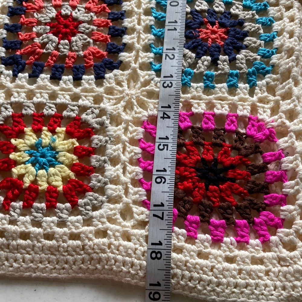 debut Cream Open Knit Sweater in Granny Squares - Picture 8 of 8